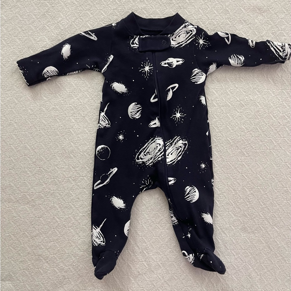 Sammy + Nat A Luxe Cotton Collection Cosmic Fleet Pima Cotton Sleeper Footie